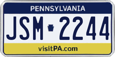 PA license plate JSM2244