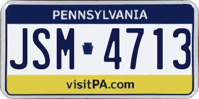 PA license plate JSM4713
