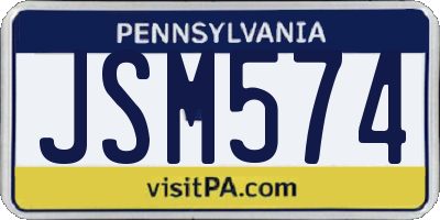 PA license plate JSM574