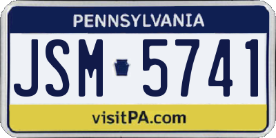 PA license plate JSM5741