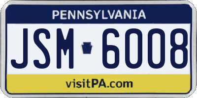 PA license plate JSM6008