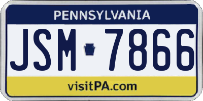 PA license plate JSM7866