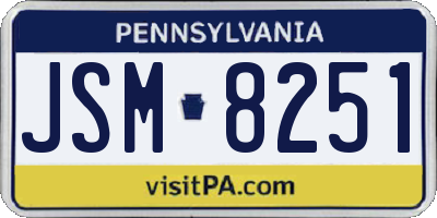 PA license plate JSM8251