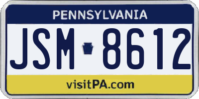 PA license plate JSM8612