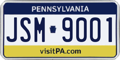 PA license plate JSM9001