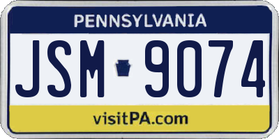 PA license plate JSM9074