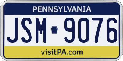 PA license plate JSM9076