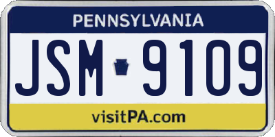 PA license plate JSM9109