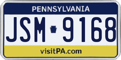 PA license plate JSM9168