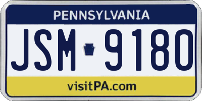 PA license plate JSM9180