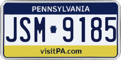 PA license plate JSM9185
