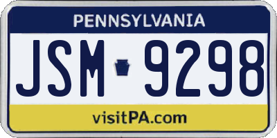 PA license plate JSM9298