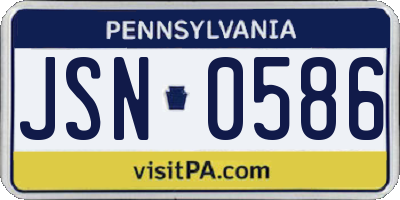 PA license plate JSN0586