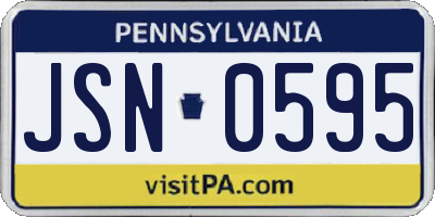 PA license plate JSN0595