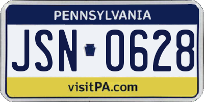 PA license plate JSN0628
