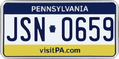 PA license plate JSN0659