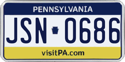 PA license plate JSN0686
