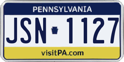 PA license plate JSN1127