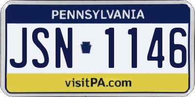PA license plate JSN1146