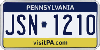 PA license plate JSN1210