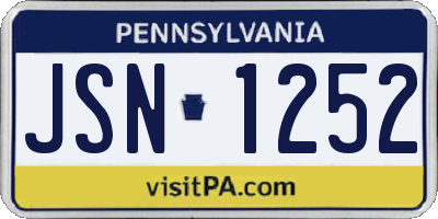 PA license plate JSN1252