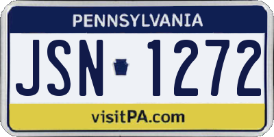 PA license plate JSN1272