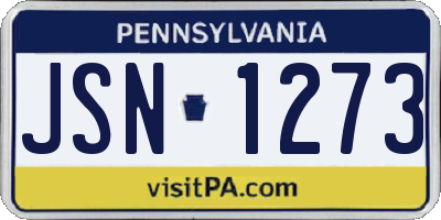 PA license plate JSN1273