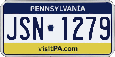 PA license plate JSN1279