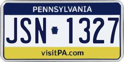 PA license plate JSN1327