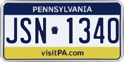 PA license plate JSN1340