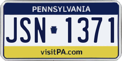 PA license plate JSN1371
