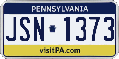 PA license plate JSN1373