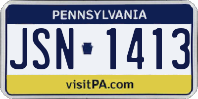 PA license plate JSN1413