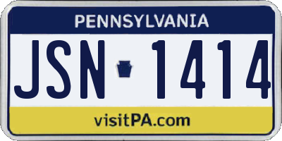 PA license plate JSN1414