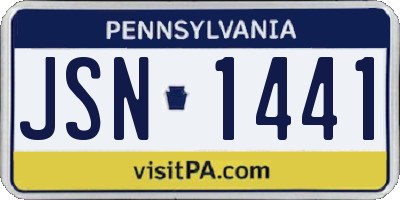 PA license plate JSN1441