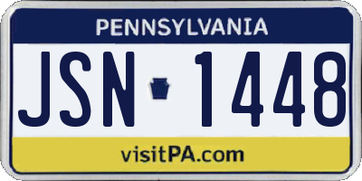 PA license plate JSN1448