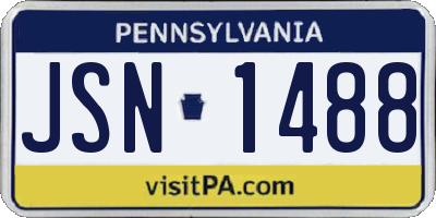 PA license plate JSN1488