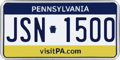 PA license plate JSN1500