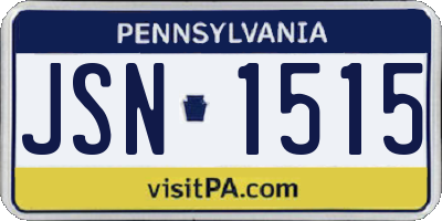 PA license plate JSN1515