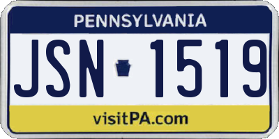 PA license plate JSN1519