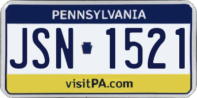 PA license plate JSN1521
