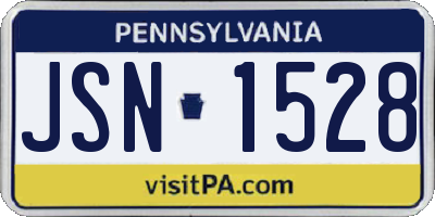 PA license plate JSN1528