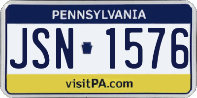 PA license plate JSN1576