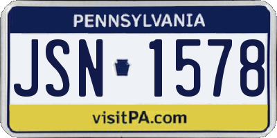 PA license plate JSN1578