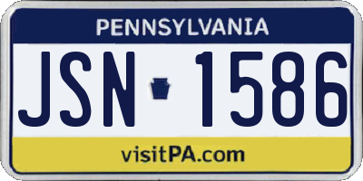 PA license plate JSN1586