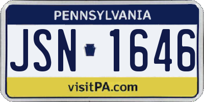 PA license plate JSN1646
