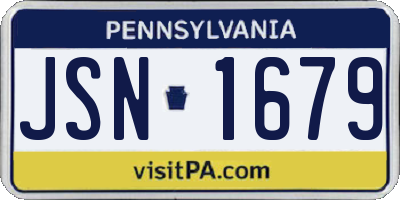 PA license plate JSN1679