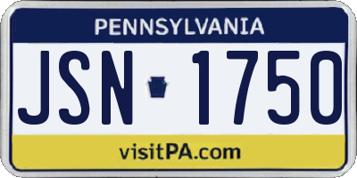 PA license plate JSN1750