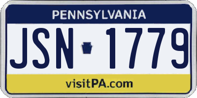 PA license plate JSN1779