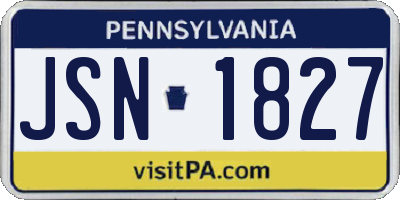 PA license plate JSN1827